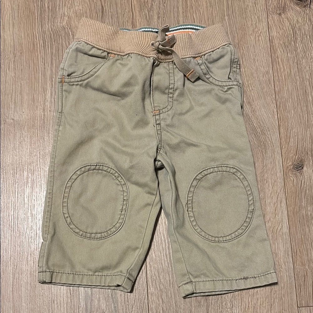 Vintage OshKosh B'gosh Tan Bottoms with Knee Patches and Zipper Back Pocket